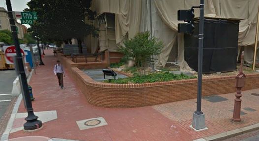 Look to the right; the old red fire call box right on the corner! Source: Google Maps.