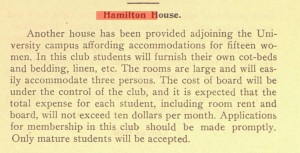 Hamilton House. From the 1902 Stetson University bulletin. Source: Stetson University Archives